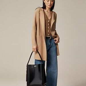 Juliette collarless sweater-blazer XS (camel) NWOT